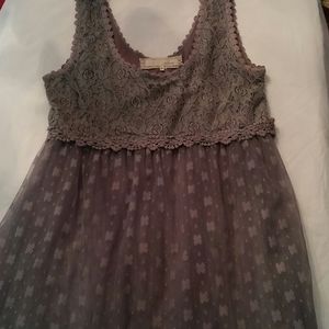 Lavender lacy sleeveless baby doll top